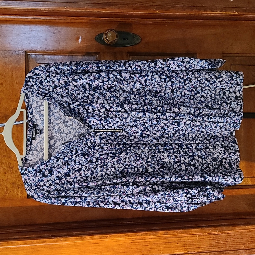 Roz & Ali Navy Floral Blouse